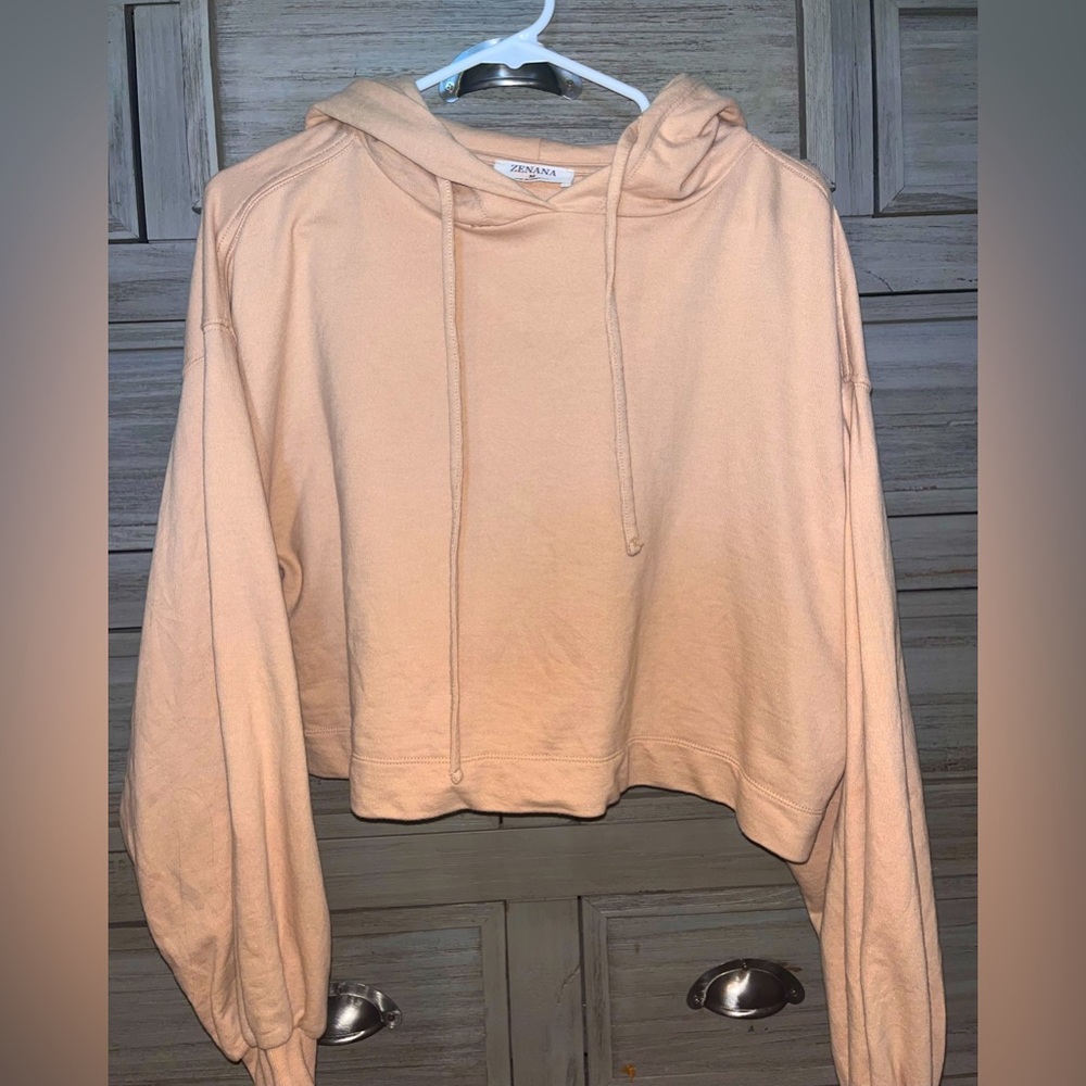 💫Tan Zenana Cropped Hoodie.
